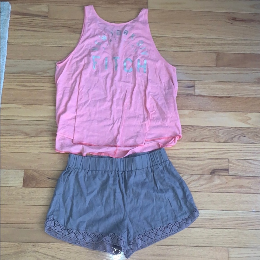 A&F tank top with Aeropostale shorts